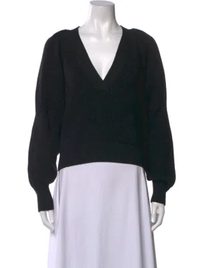 Pre-owned Iro Merino Wool V-neck Sweater In Black