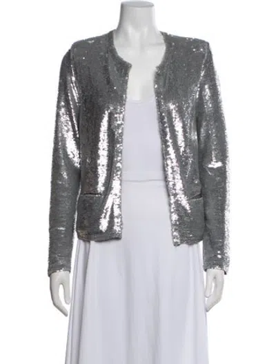 Pre-owned Iro Patterned Jacket In Metallic/silver