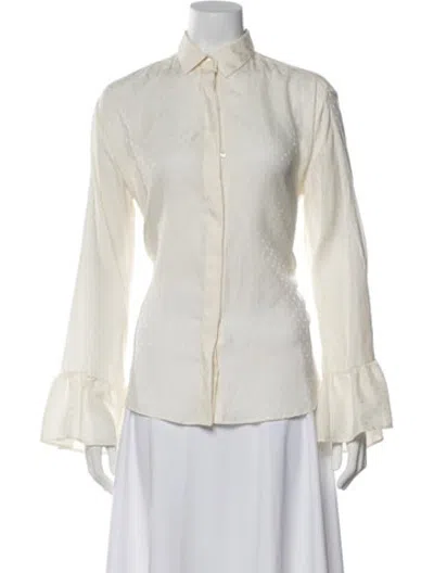 Pre-owned Iro Patterned Long Sleeve Blouse In Neutrals
