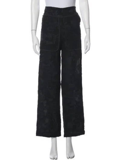 Pre-owned Iro Patterned Wide Leg Pants In Black