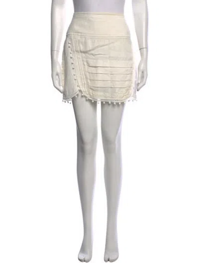 Pre-owned Iro Pom-pom Embellishments Mini Skirt In Neutrals