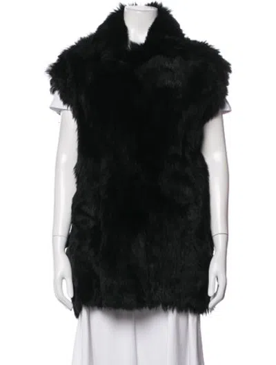 Pre-owned Iro Shearling Vest In Black