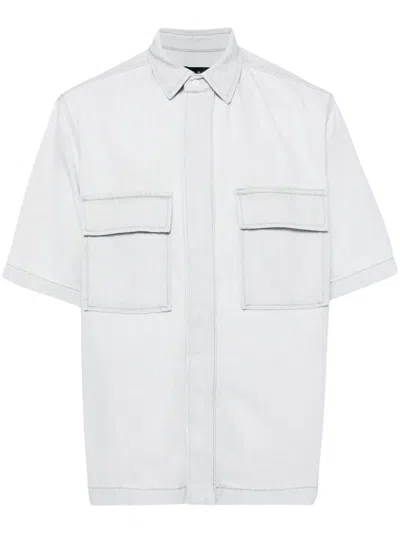 Iro Short-sleeve Denim Shirt In Grey
