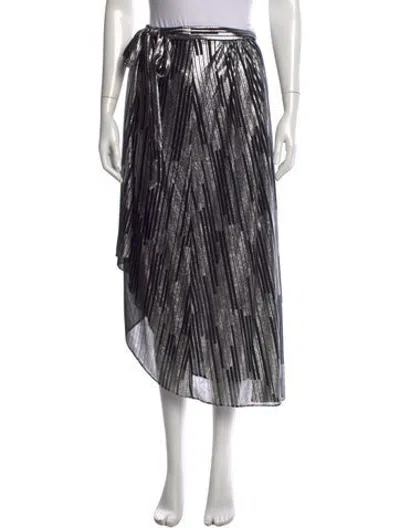 Pre-owned Iro Striped Midi Length Skirt In Black/silver