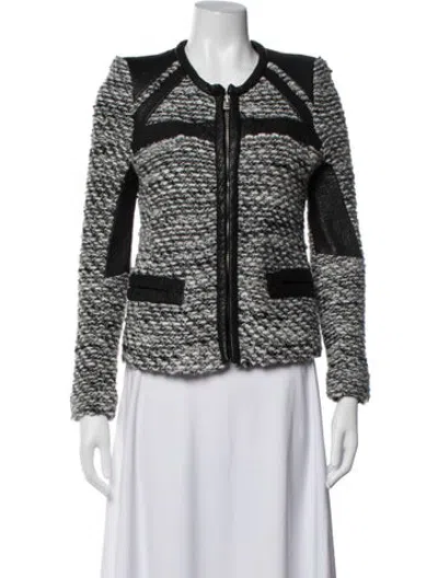 Pre-owned Iro Tweed Pattern Jacket In Black