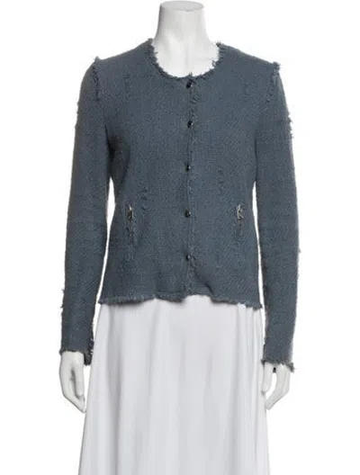 Pre-owned Iro Tweed Pattern Jacket In Blue