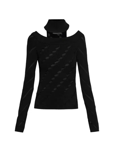 Iro Unseen Ladder-knit Top In Black
