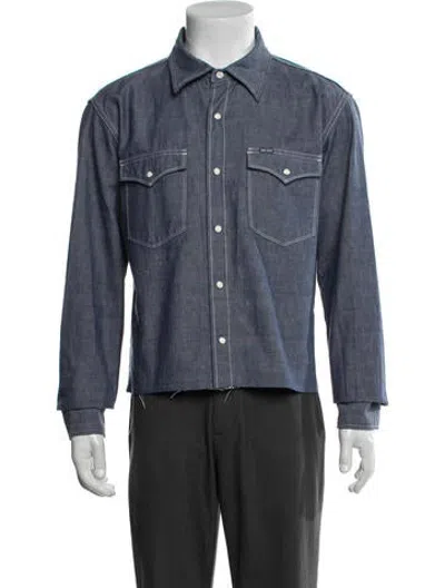 Pre-owned Iron Heart Long Sleeve Denim Shirt In Blue