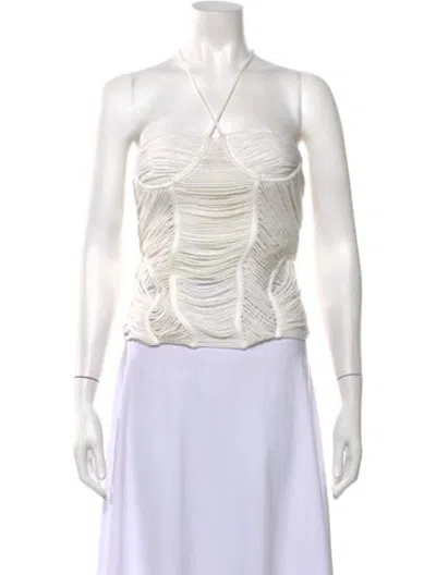 Pre-owned Isa Boulder Halterneck Sleeveless Top In Neutrals