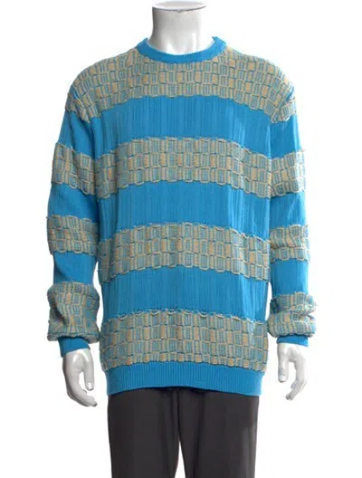 Pre-owned Isa Boulder Patterned Crew Neck Pullover W/ Tags In Blue