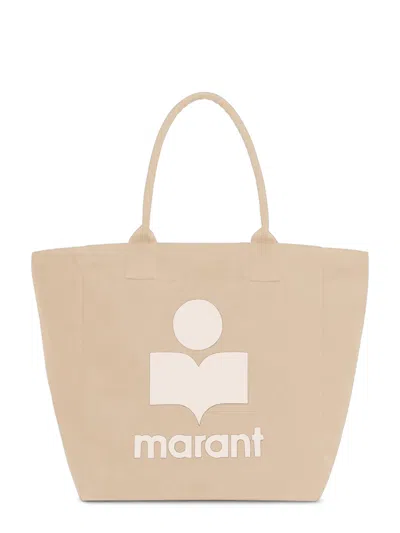 Isabel Marant Beige Graphic Logo Yenky-gf Tote Bag