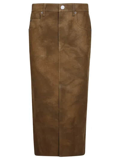 Isabel Marant Bisane-gc Textured Knee-length Midi Skirt In Brown