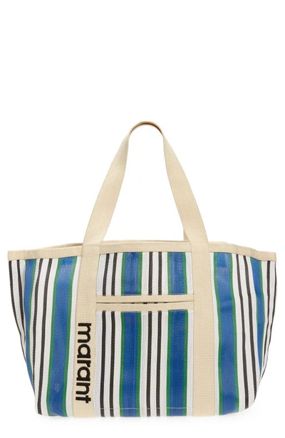 Isabel Marant Darwen Stripe Jacquard Tote In Blue