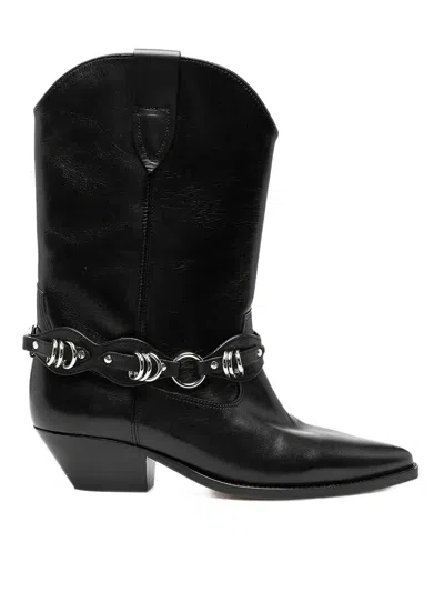 Isabel Marant Duerto Ring-detail Ankle Boots In Black
