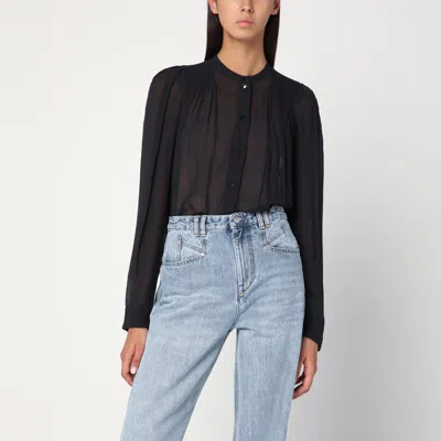 Isabel Marant Étoile Black Noeline Blouse In Viscose Crêpe