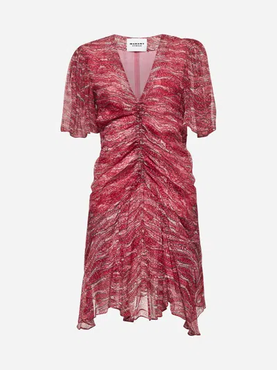 Isabel Marant Étoile Red Printed Muslin Short Vivienne Dress