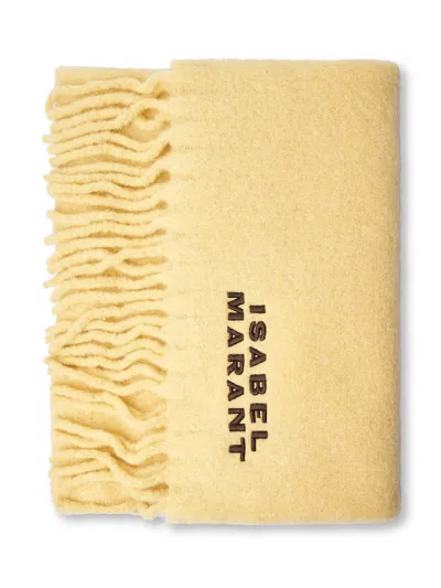 Isabel Marant Firny-gz Plush Fringed Scarf In Brown