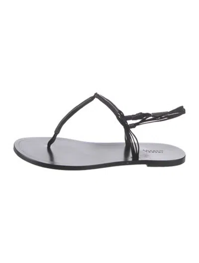 Pre-owned Isabel Marant Leather Flip Flops In Black/white