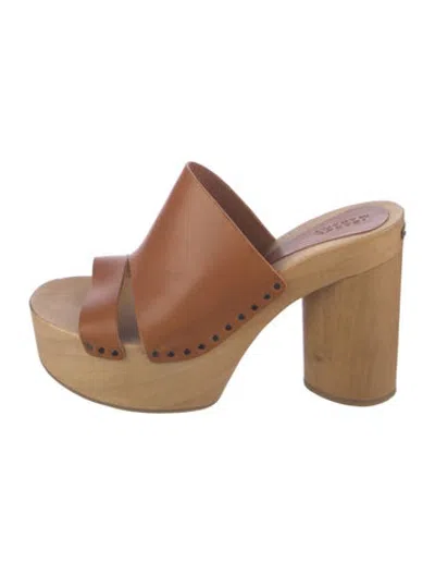 Pre-owned Isabel Marant Leather Slides In Brown