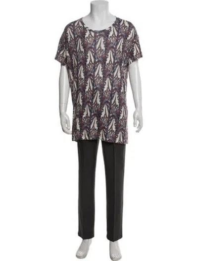 Pre-owned Isabel Marant Linen Paisley Print T-shirt In Blue