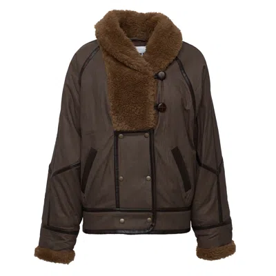 Isabel Marant Olinka Double-breasted Coated Parka In Brown