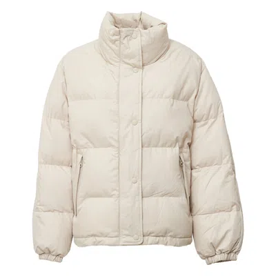 Isabel Marant Padded High Collar Satin-finish Coat In Neutral