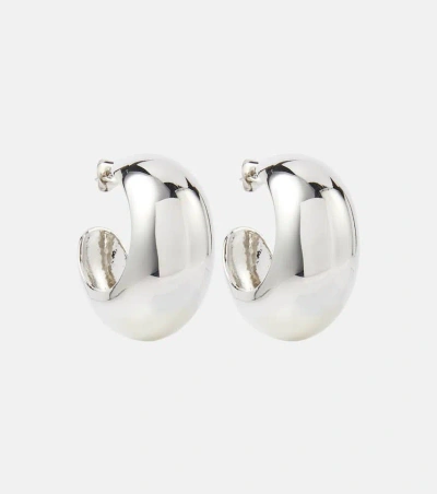 Isabel Marant Shiny Crescent Hoop Earrings In Metallic