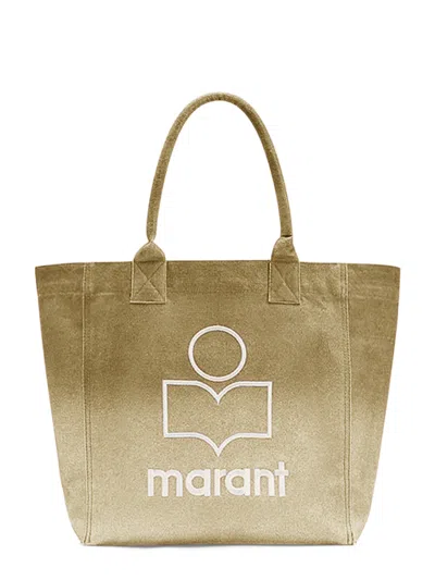 Isabel Marant Small Yenky-gb Rectangular Cotton Tote Bag In Beige