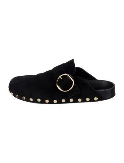 Pre-owned Isabel Marant Suede Studded Accents Mules In Black