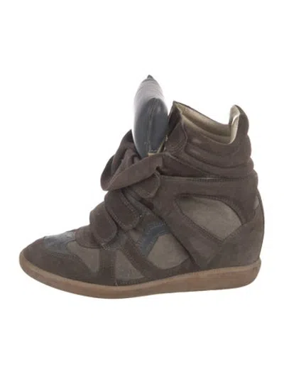 Pre-owned Isabel Marant Suede Wedge Sneakers In Brown