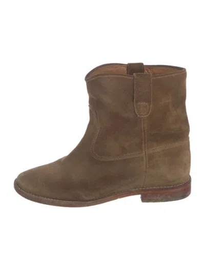 Pre-owned Isabel Marant Suede Western Boots In Neutrals
