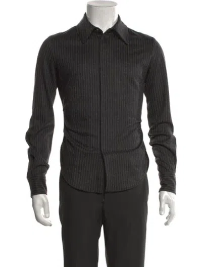 Pre-owned Isabel Marant Virgin Wool Striped Dress Shirt In Grey
