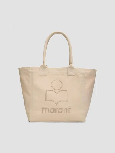 Isabel Marant Women's Small Yenky Cotton Canvas Tote In Cream