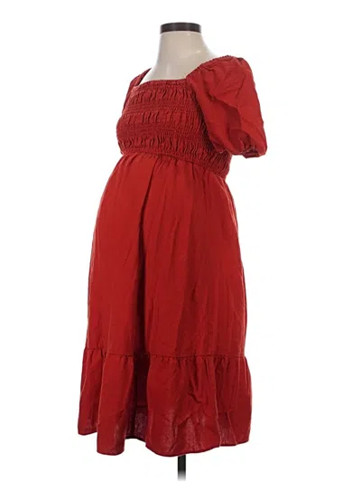 Pre-owned Isabel Maternity Casual Dress In Red