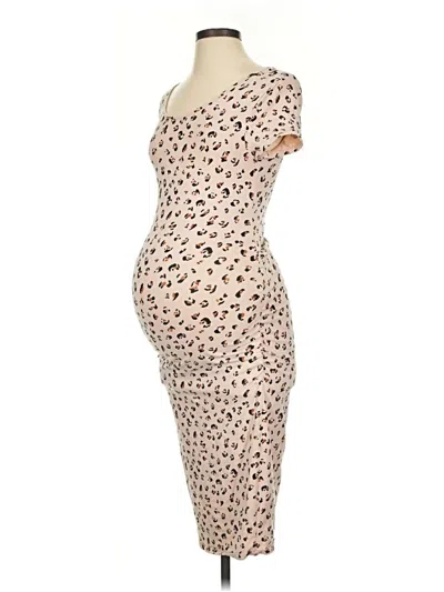 Pre-owned Isabel Maternity Cocktail Dress In Tan