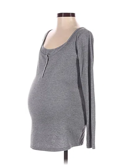 Pre-owned Isabel Maternity Long Sleeve T-shirt In Gray