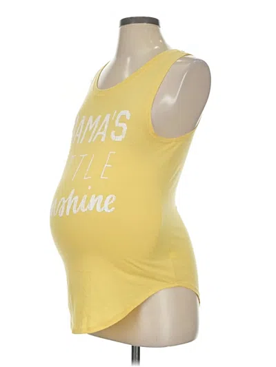 Pre-owned Isabel Maternity Tank Top Yellow Plunge Neckline Tops