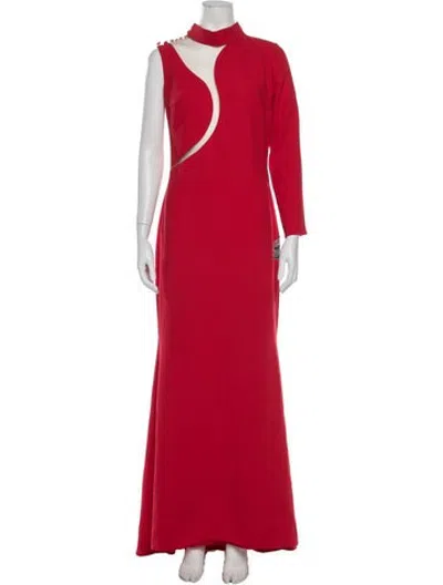 Pre-owned Isabel Sanchis Asymmetrical Long Dress In Red