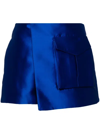 Isabel Sanchis Flap-pockets Wrap Shorts In Blue