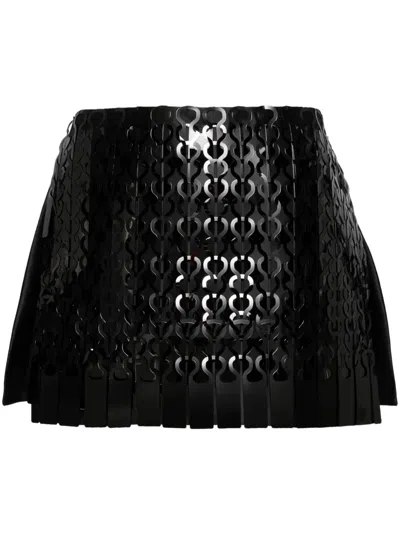 Isabel Sanchis Vinyl Mini Shorts In Black