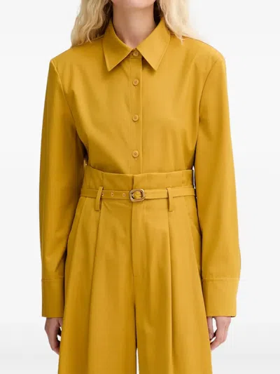 Isabelle Blanche Button-up Classic-collar Shirt In Green