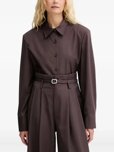 Isabelle Blanche Button-up Shirt In Brown
