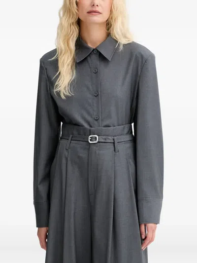 Isabelle Blanche Classic-collar Shirt In Gray