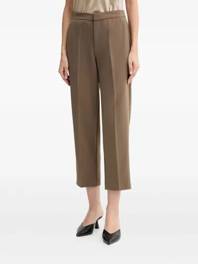 Isabelle Blanche Cropped Trousers In Brown