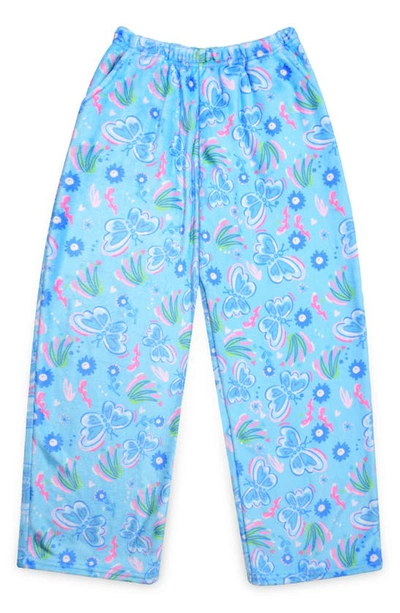 Iscream Kids' Butterfly Plush Pants In Blue Multi