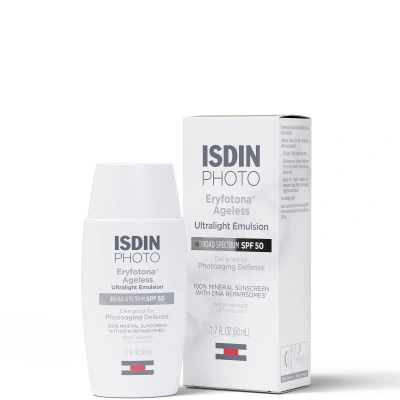Isdin Eryfotona Ageless Ultralight Tinted Mineral Spf 50 Sunscreen 50ml In White