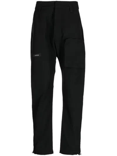 Iso.poetism Zip-pocket Cotton Trousers In Black