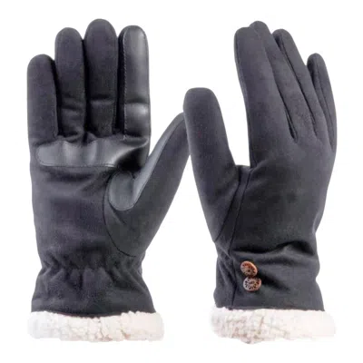 Isotoner Women's Signature Micro Suede Water Repellant Smart-touch Gloves In Black In Multi