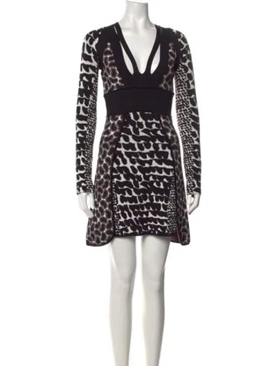 Pre-owned Issa Patterned Mini Dress In Black