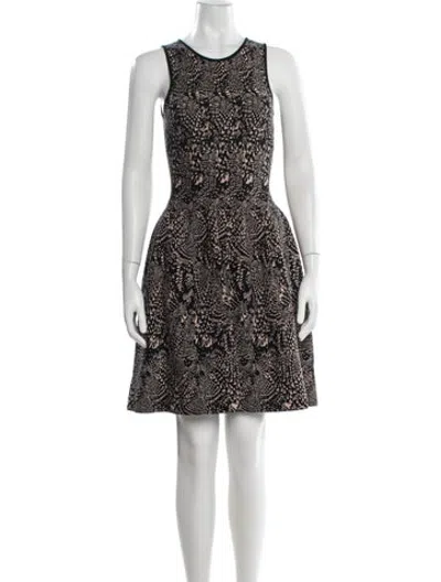 Pre-owned Issa Patterned Mini Dress In Black